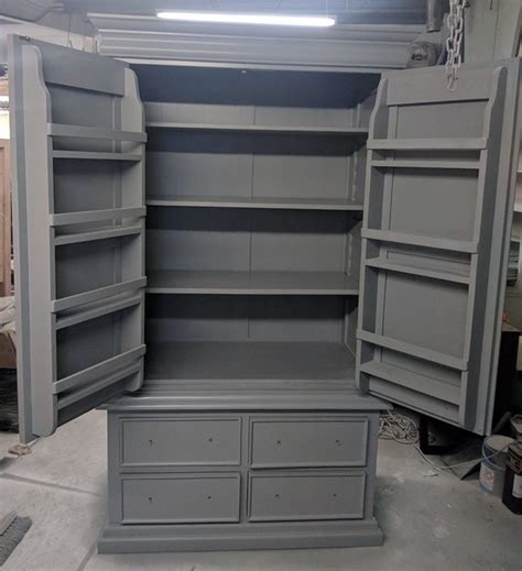 Hampton bay shaker dove gray stock assembled pots and pans drawer base kitchen cabinet (30 in. Kitchen Larder Pantry (Grey) 4 | Spraydex