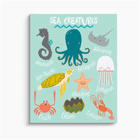 Lucy Darling Art Print Sea Creatures 11 X 14 Sea Nursery Sea