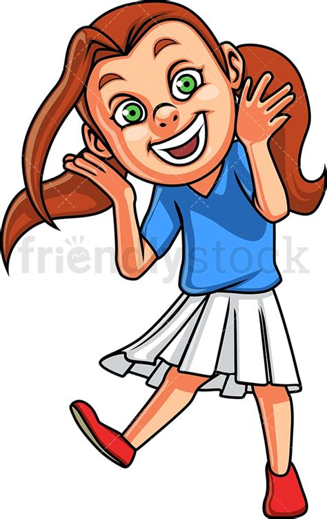 Caucasian Girl Laughing Cartoon Clipart Vector Friendlystock