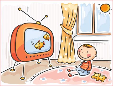 Kids Watching Tv Cartoon Clip Art Library