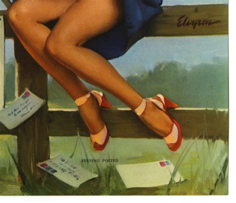 gil elvgren gorgeous vintage pin up calendar print keeping posted fan mail 1947 ebay