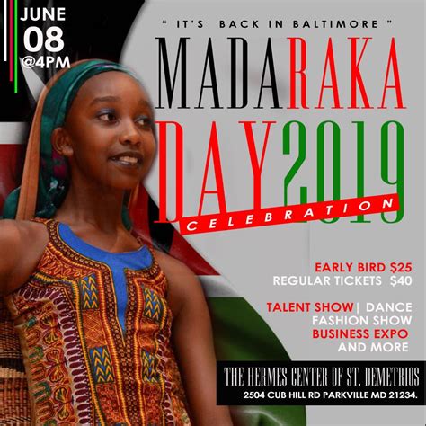 Metropolitan alliance for the development and fixing of all kantos and sidewalks (madafakas) is an organisation that deals with the development and maintainence of. INVITE: Madaraka Day Celebration in Baltimore, MD on June ...