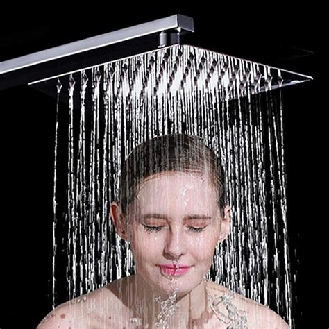 large square rain shower head 304 stainless steel ultra thin powerful high pressure top spray
