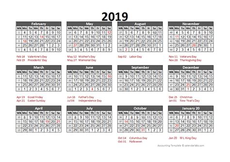accounting calendar     printable templates