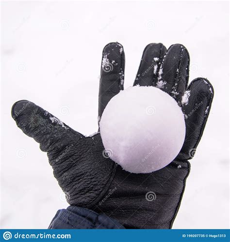 Snowball In Hand Snowball Ready For Takeoff Stock Image Image Of Making Palm