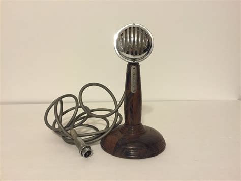 Vintage Crystal Metal Hand Radio Microphone By Grandfatherattic
