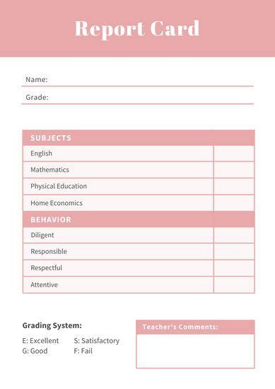 Homeschool Report Card Template 3 Professional Templates Report