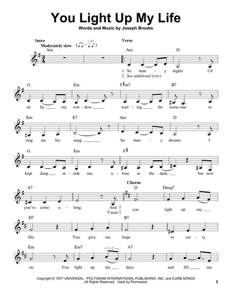 Watch the video for you light up my life from whitney houston's just whitney for free, and see the artwork, lyrics and similar artists. You Light Up My Life (Pro Vocal) - Print Sheet Music Now