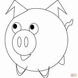 Pig Coloring Cute Cartoon Pages Printable Drawing sketch template