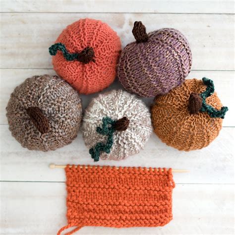 Straight Needle Pumpkin Knitting Pattern Video Tutorial Gina Michele
