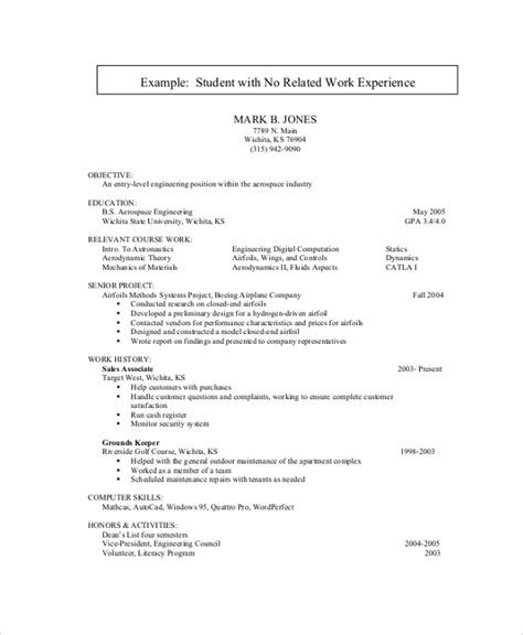sample college student resume templates