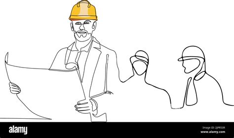 Construction Manager And Engineer Working On Building Site Vector