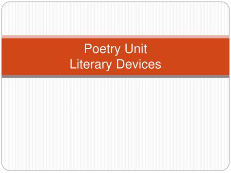 Ppt Poetry Unit Literary Devices Powerpoint Presentation Free
