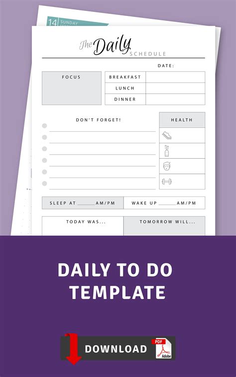 Daily Planner Printable Daily Hourly Schedule Template Ampm Etsy