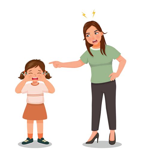 Angry Mother Scolding Her Little Daughter For Bad Behavior 23497812 Vector Art At Vecteezy