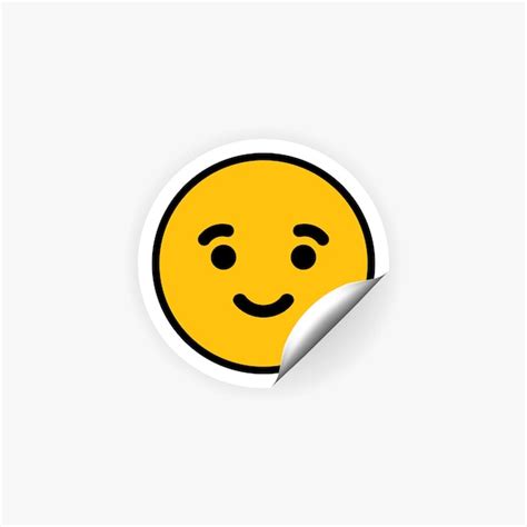 Premium Vector Emoji Sticker Happy Face Mood
