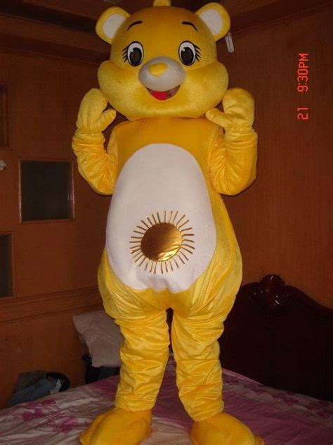 Professional Mascot Costume Adult Size Fancy Dress Yellow Bear Mascot