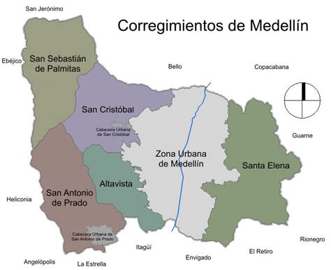 Corregimientos De Medellín Tamaño Completo Ex