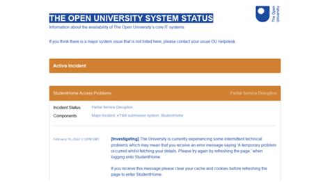 Statusopenacuk Open University System Status Status Open