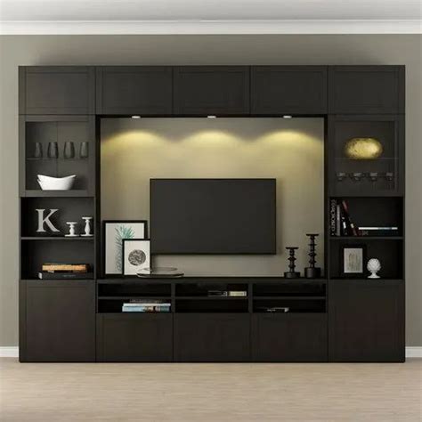 Brown Modern Tv Wall Unit Rs 1100square Feet Amywood Interiors A