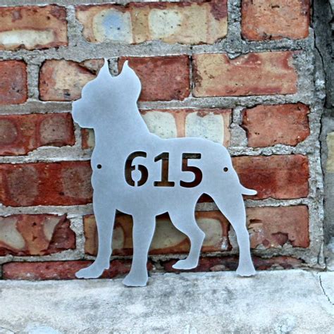 Pit Bull Metal Sign Dog Address Sign Metal Address Sign Etsy