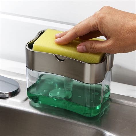 Lakeside Sponge Holder Dish Soap Dispenser For Cleaning Kitchen