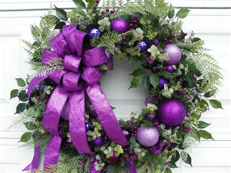 Large Sparkling Purple Christmas Wreath