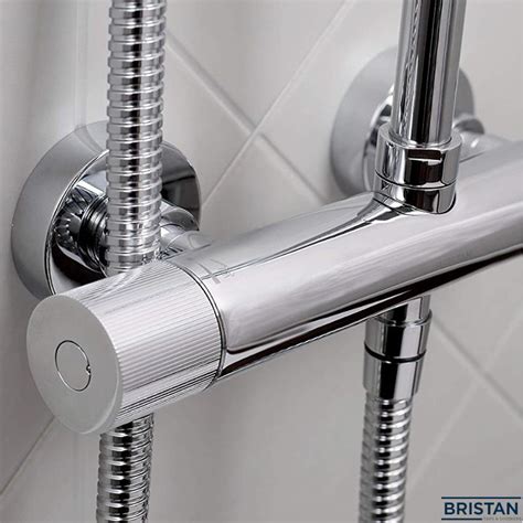 BRISTAN Carre Thermostatic Bar Shower System 2 Outlets Chrome CR
