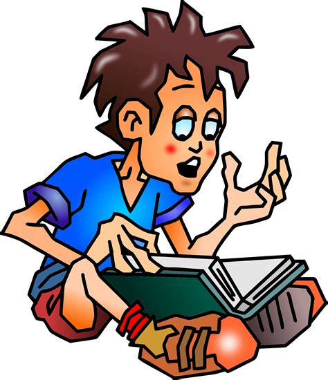 Boy Reading Book Png File Png Mart