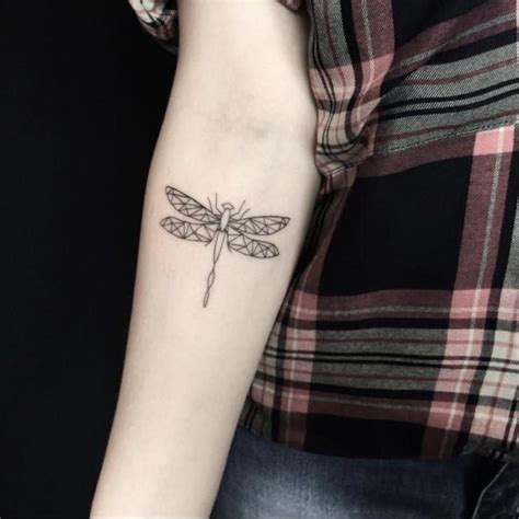 Geometric Dragonfly Marytereshchenko Linework Tattoo Tattoodo