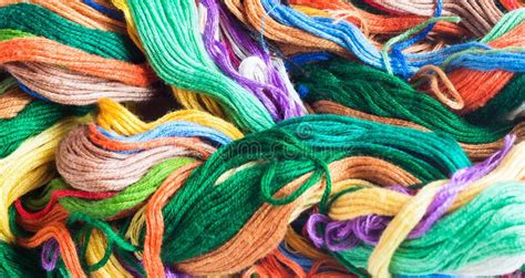 Bright Multi Colored Threads For Embroidery Stock Image Image Of