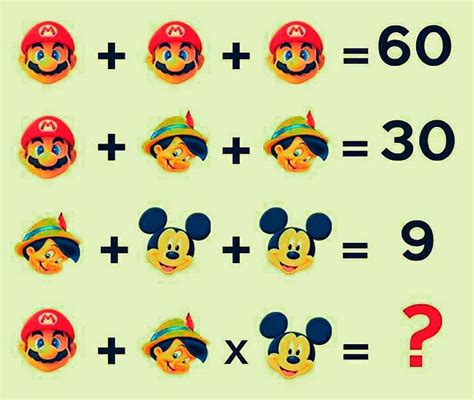 Can You Solve The Cartoon Math Puzzle Maths Puzzles Picture Puzzles