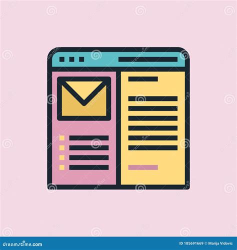 E Mail Inbox Concept Illustration Flat Design Linear Style Banner