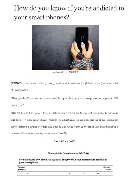 Smartphone Addiction Could Be Changing Your Brain Quiz Pdf
