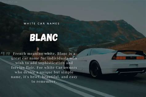 500 White Car Names That Will Make Your Ride Stand Out