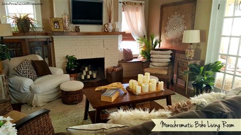 Monochromatic Boho Living Room Live From Julies House