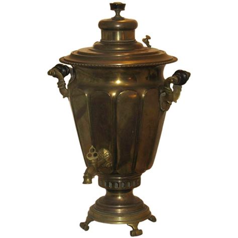 Antique Russian Brass Samovar With Three Marks At 1stdibs