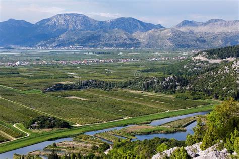 Neretva River Delta And Mountains In Croatia Stock Image Image Of
