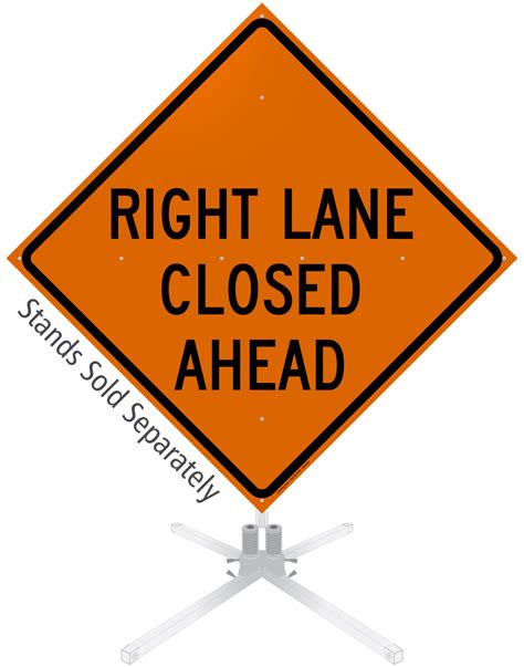 Right Lane Closed Ahead Roll Up Sign Sku Wm 0078