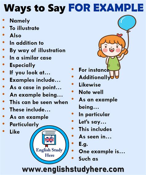 28 Ways To Say For Example In English English Study Here