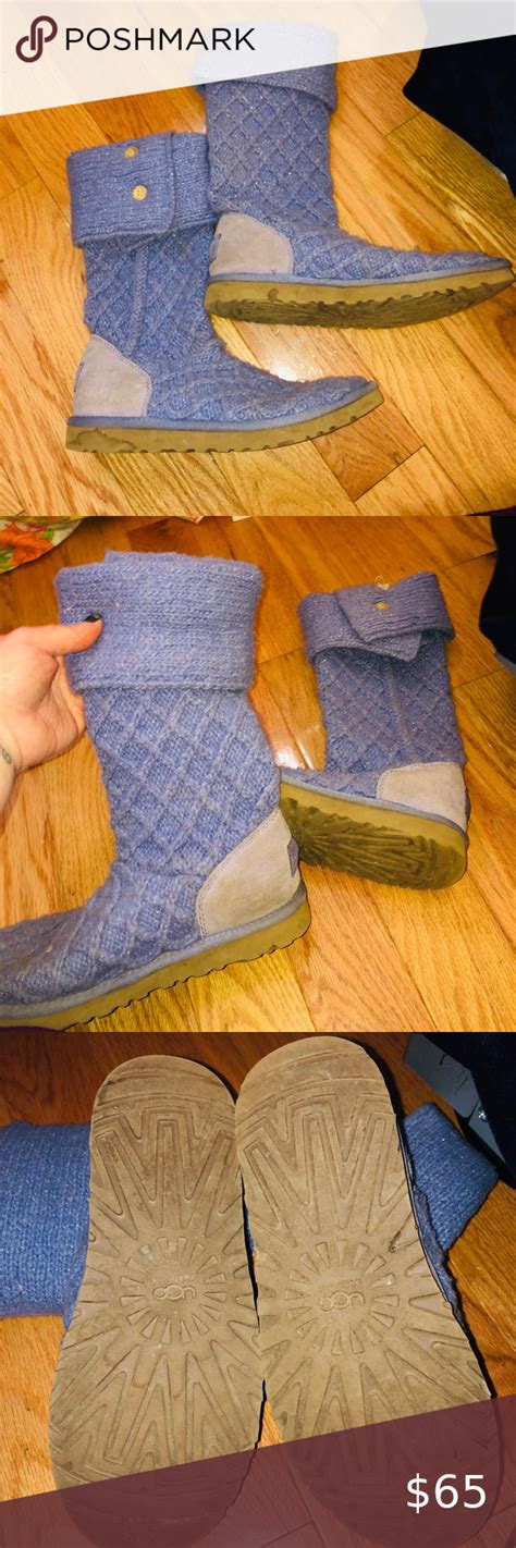 ugg sparkle perriwinkle cable knit boot guc please check out my other items i love to bundle