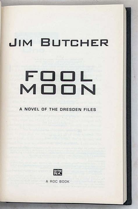 Fool Moon The Dresden Files Book 2 Jim Butcher 2008 1st Edition Rare First Edition Books