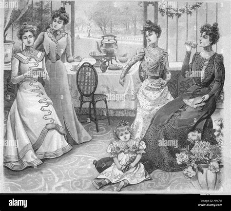 Afternoon Tea 1899 Stock Photo Alamy