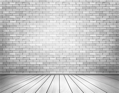 Vector White Brick Wall Texture Perspective Background Floor White
