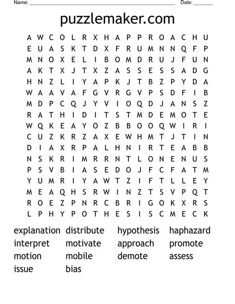 Free Word Search Maker Printable