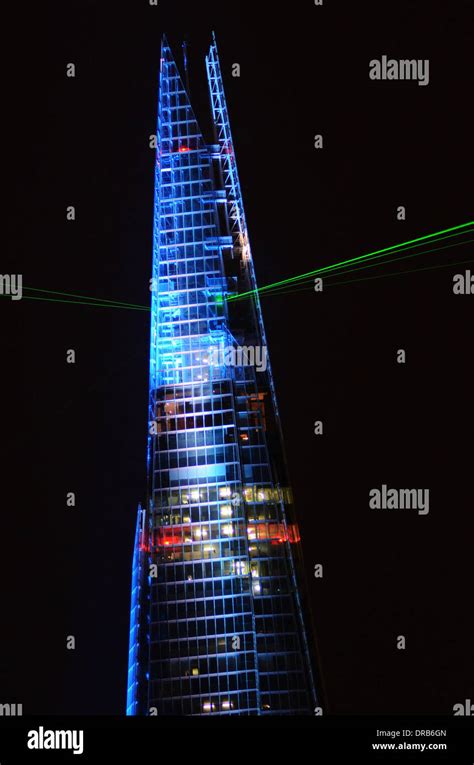 Laser Show Marking The Opening Of Europes Tallest Buildingthe Shard