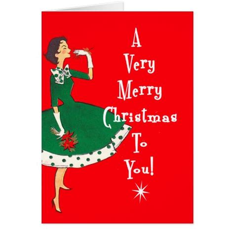 3.7 out of 5 stars with 3 ratings. Mid Century Modern Single Girl Merry Christmas Card | Zazzle