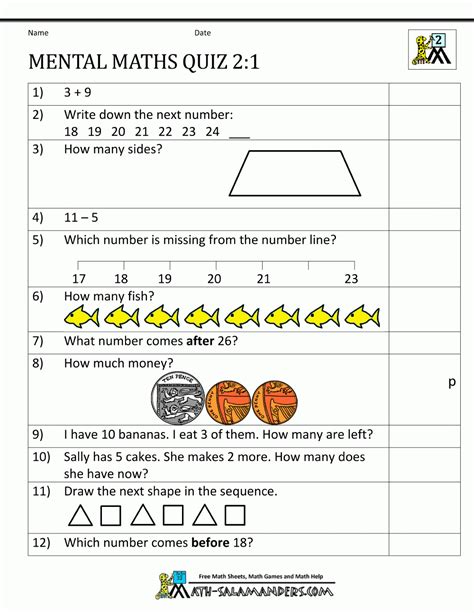 2nd Grade Math Worksheets Best Coloring Pages For Kids Mental Math