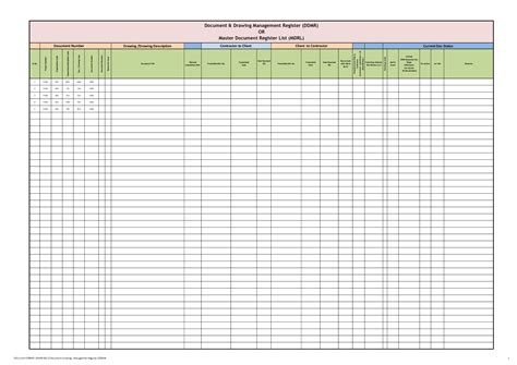 Drawing Register Excel Template Free Free Printable Templates