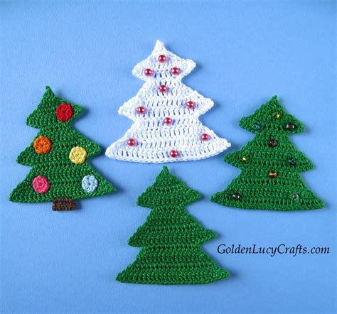Christmas Tree Applique Free Crochet Pattern Goldenlucycrafts